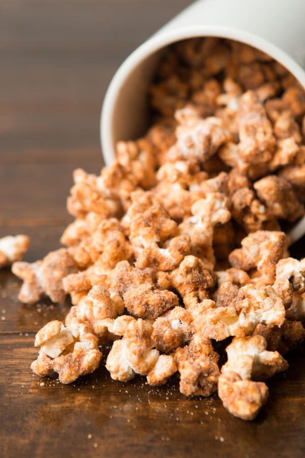 Churros are awesome, all sugary and delicious, but have you had churro popcorn? So yummy and it only takes a few simple ingredients.