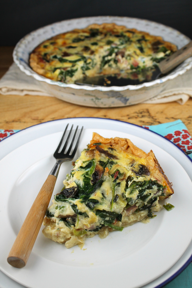 mushroom-and-spinach-quiche