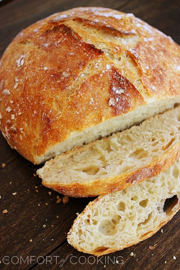 No-knead crusty artisan bread
