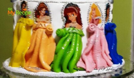 A Girls Princess Birthday Cake Recipe. A decorated homemade Oven Baked dessert with a fondant dress design, a theme Kids love.