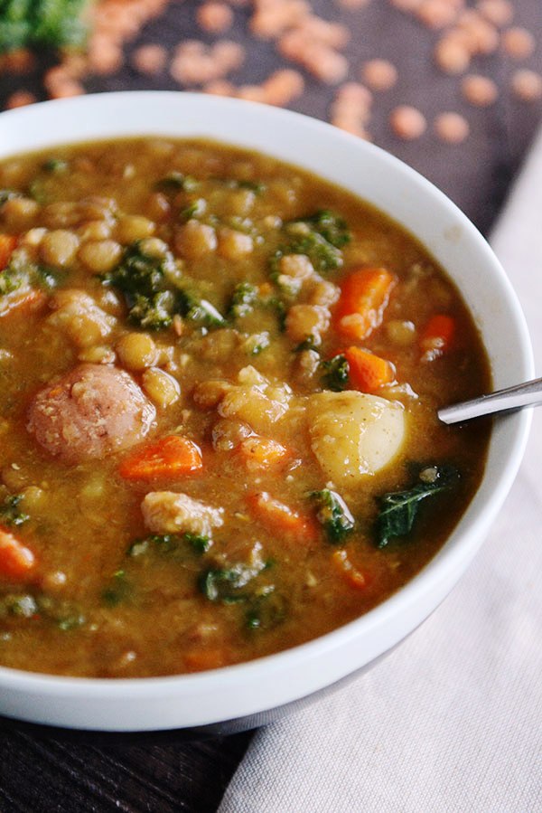 Don’t discount this humble pressure cooker lentil potato soup – packed with flavor (that smoked paprika!), it is amazingly delicious and super simple!