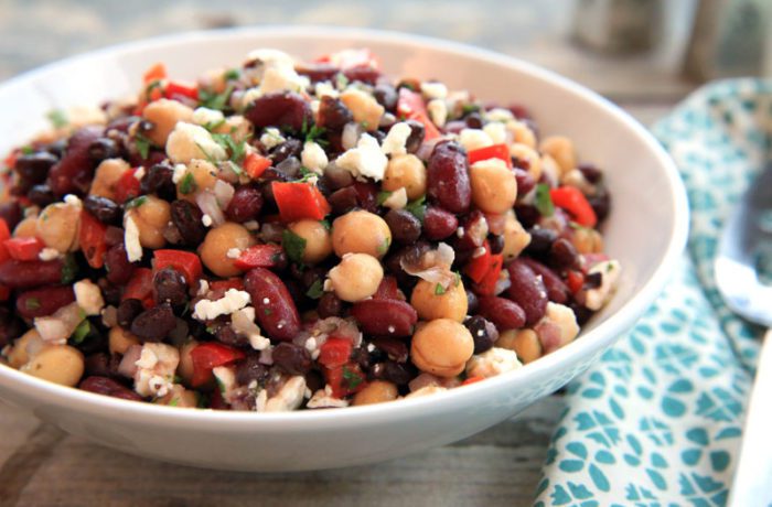 Mixed bean salad with homemade dressing