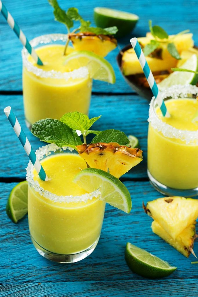 This pineapple coconut smoothie recipe is a tropical fruit delight that’s both healthy and refreshing. It’s dairy free, vegan and only contains 4 ingredients.