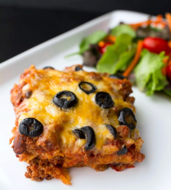 Beef enchilada bake