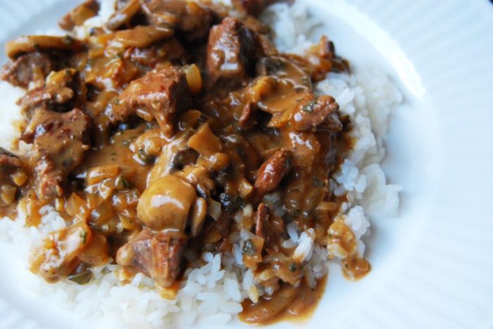 Beef stroganoff 