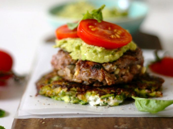 banting burger with feta