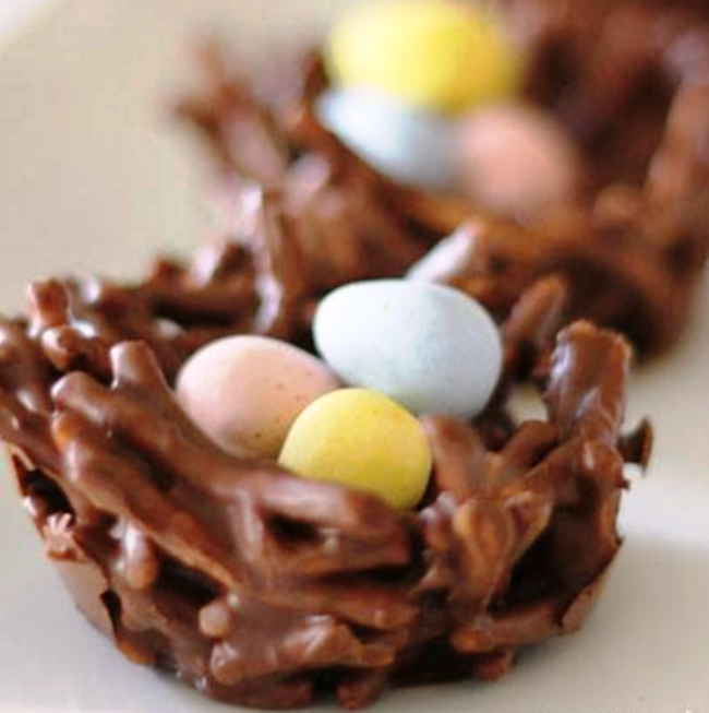 Chocolate nest egg cookies