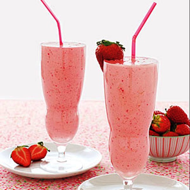 Creamy strawberry milkshakes