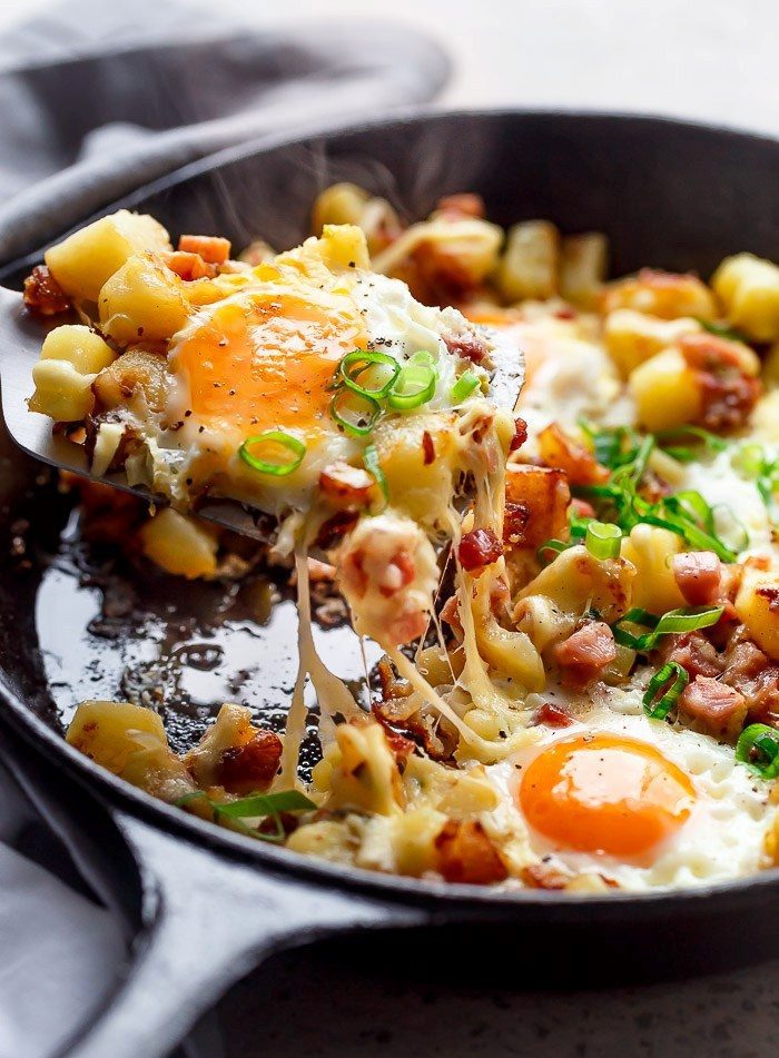 Cheesy Bacon And Egg Hash