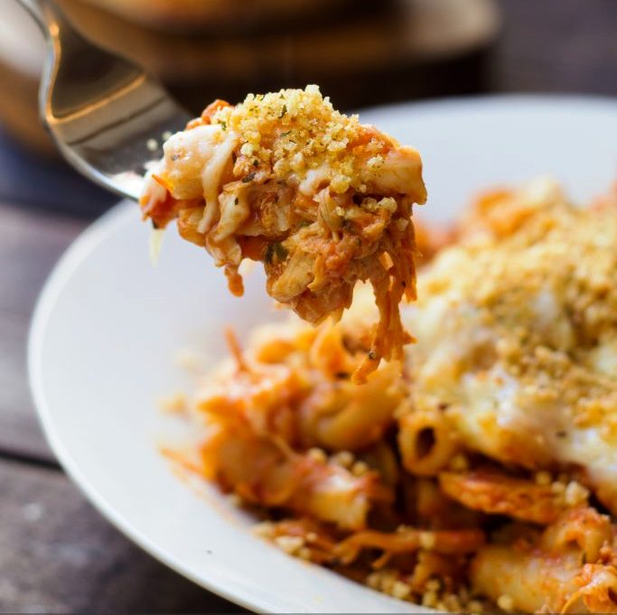 Slow Cooker Chicken Parmesan Casserole.