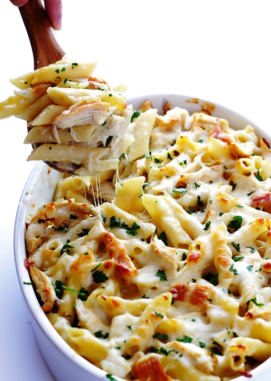 Chicken alfredo baked ziti