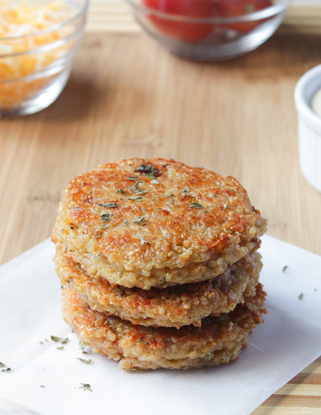 Quinoa Veggie Burgers (Sun-dried Tomato and Mozzarella)