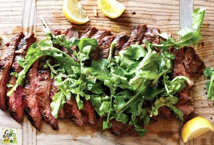 Soy-lemon flank steak with arugula