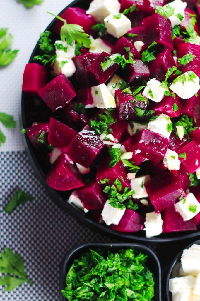 Beetroot and feta cheese