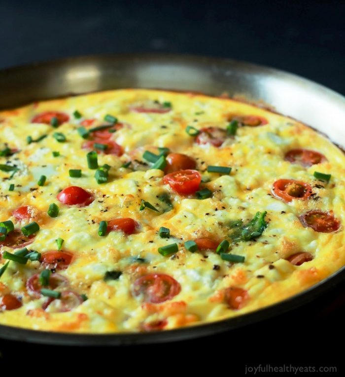 Cheesy bacon spinach frittata