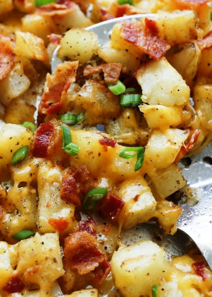 Crispy cheese and bacon potatoes