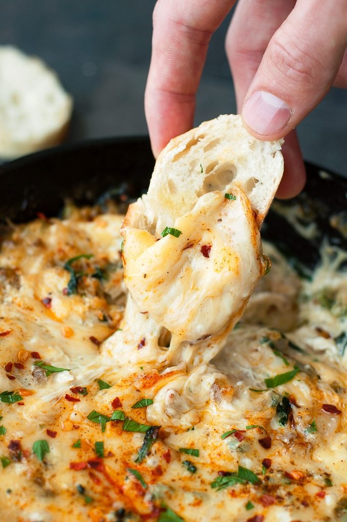 seafood dip with crab, shrimp and veggies