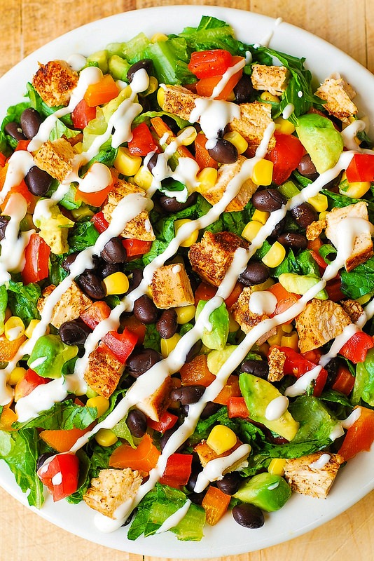 Southwestern chopped salad with buttermilk ranch dressing