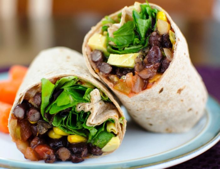 Easy vegan black bean wrap