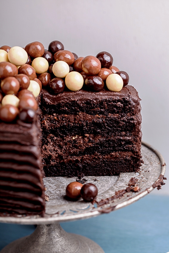 Double coffee chocolate cake