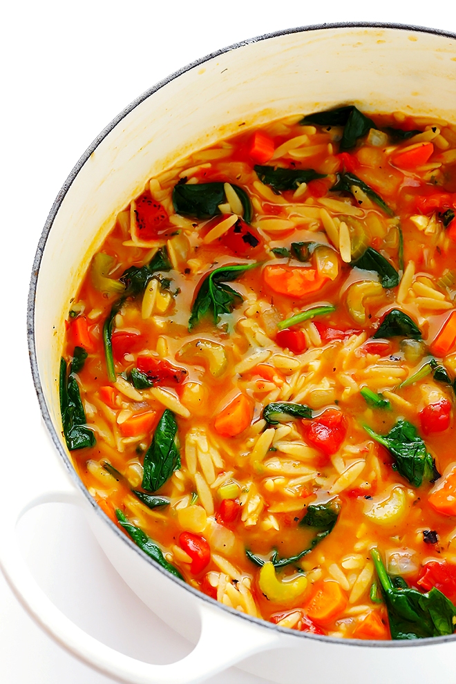 Italian orzo spinach soup