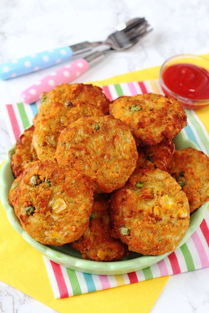 Delicious lentil veggie nuggets for kids snacks