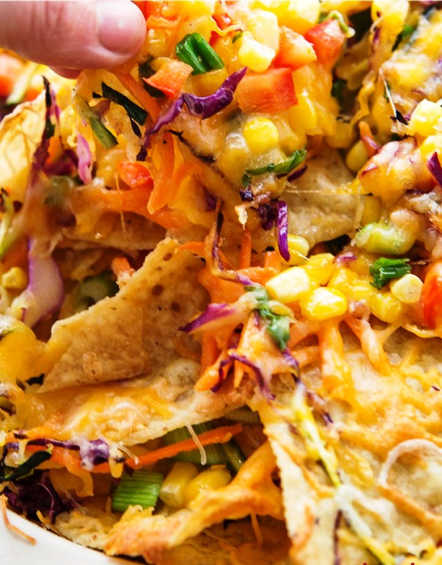 loaded veggie nachos