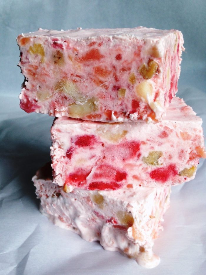 Frozen dessert is creamy and full of fruit