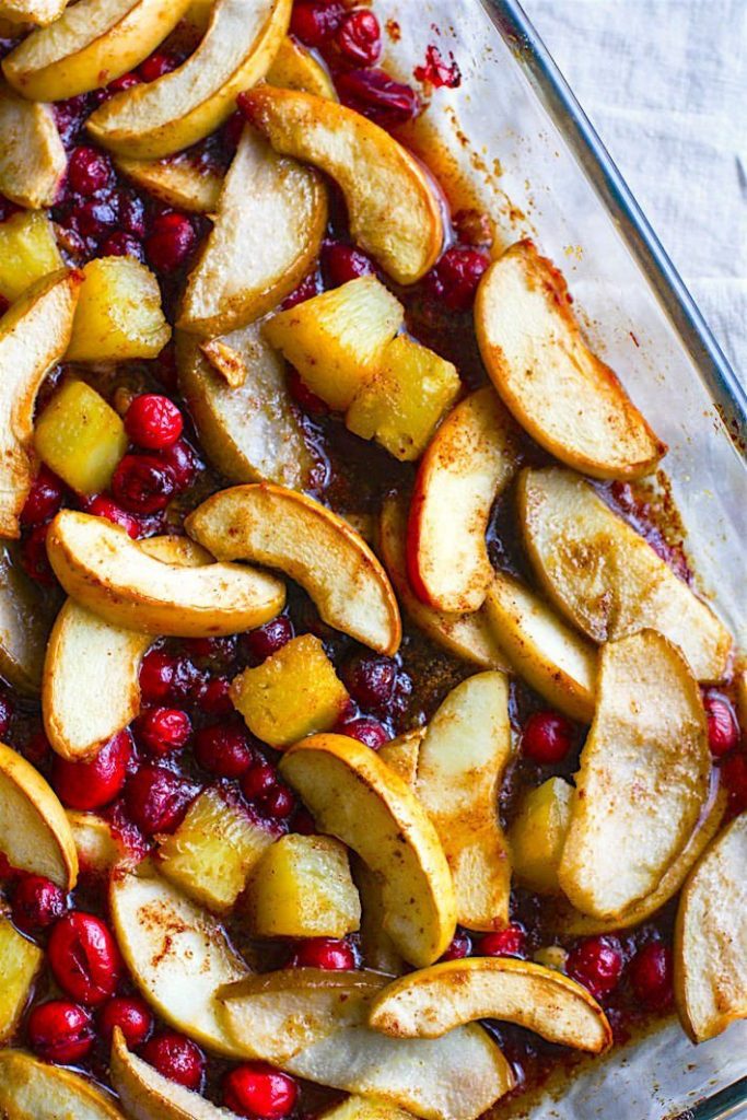 Easy spiced hot fruit bake