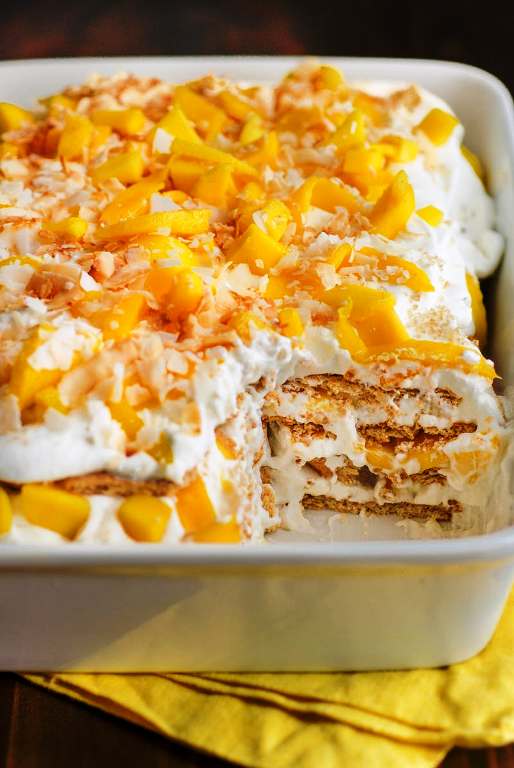 Mango coconut ice cake