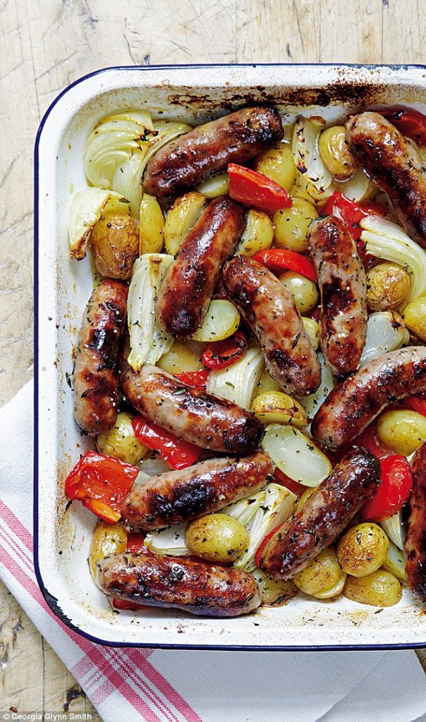 Roasted sausage and potato supper
