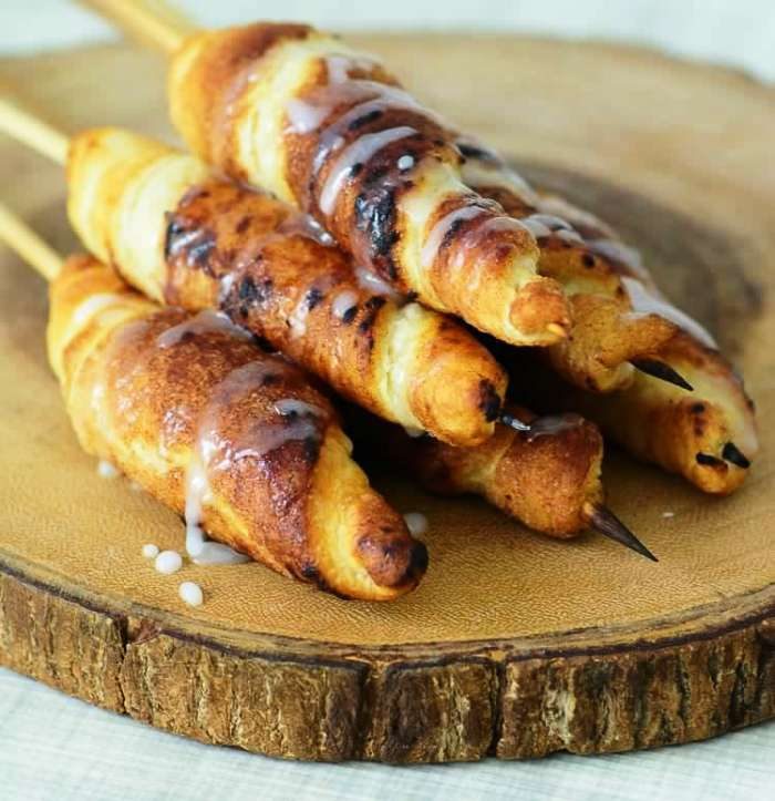 Campfire cinnamon roll ups