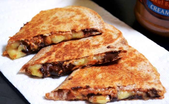 Peanut butter banana quesadillas