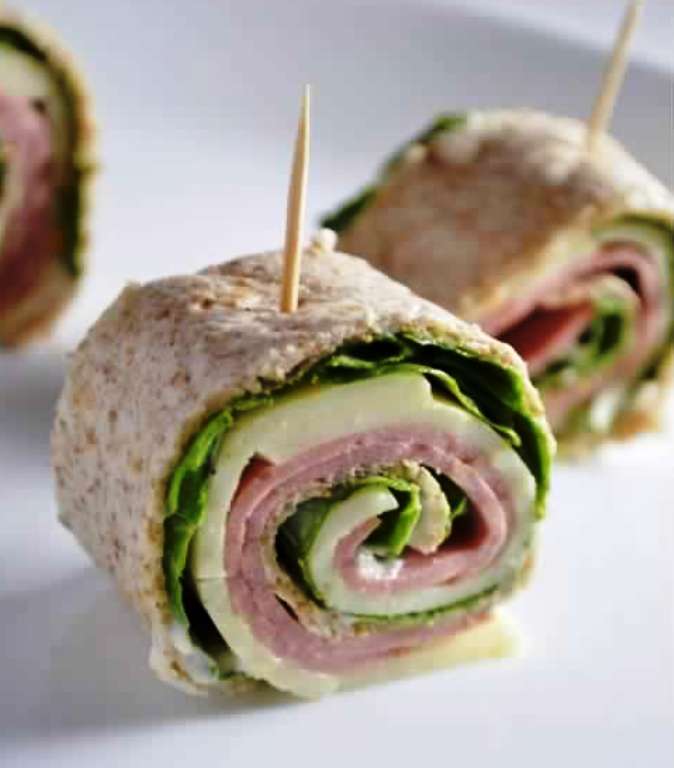 Ham and cheese pin wheels