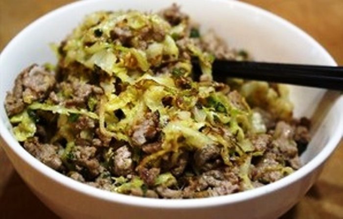 Ground turkey and cabbage stirfry