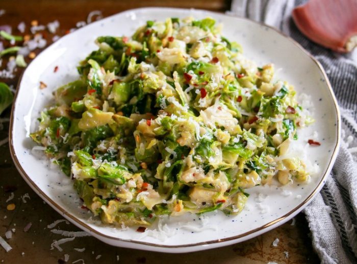 Spicy chopped brussel sprouts