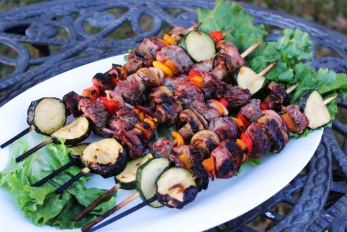 Marinating the meat and veggies overnight is what gives these babies a lot of flavor. The meat becomes super tender and the veggies are delicious.