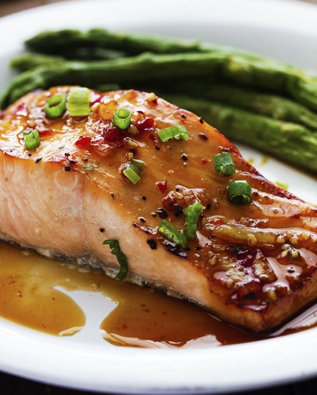 Sweet chili garlic glazed salmon recipe