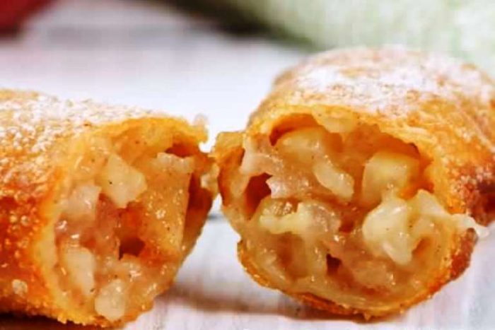 Apple pie egg rolls