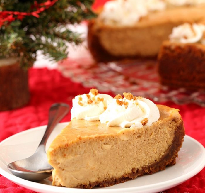 If you’re looking for a Christmas cheesecake idea to serve for the holidays, bake this 9 inch Gingerbread Cheesecake with a gingersnap crust and spiced molasses cheesecake filling.