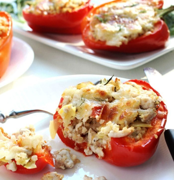 Greek style stuffed peppers