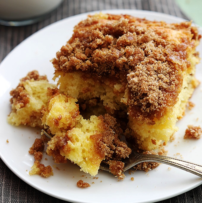 Sour cream makes this coffee cake