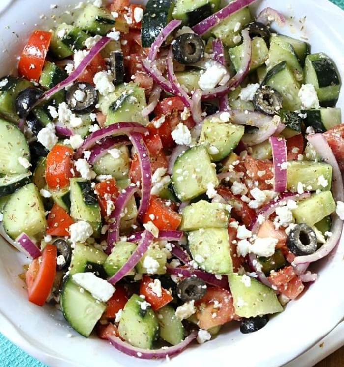 Cucumber greek salad