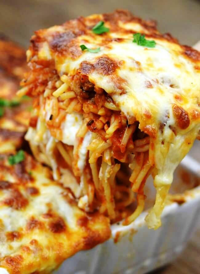 Million dollar spaghetti casserole