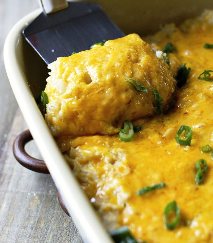 Easy cheesy chicken & rice casserole