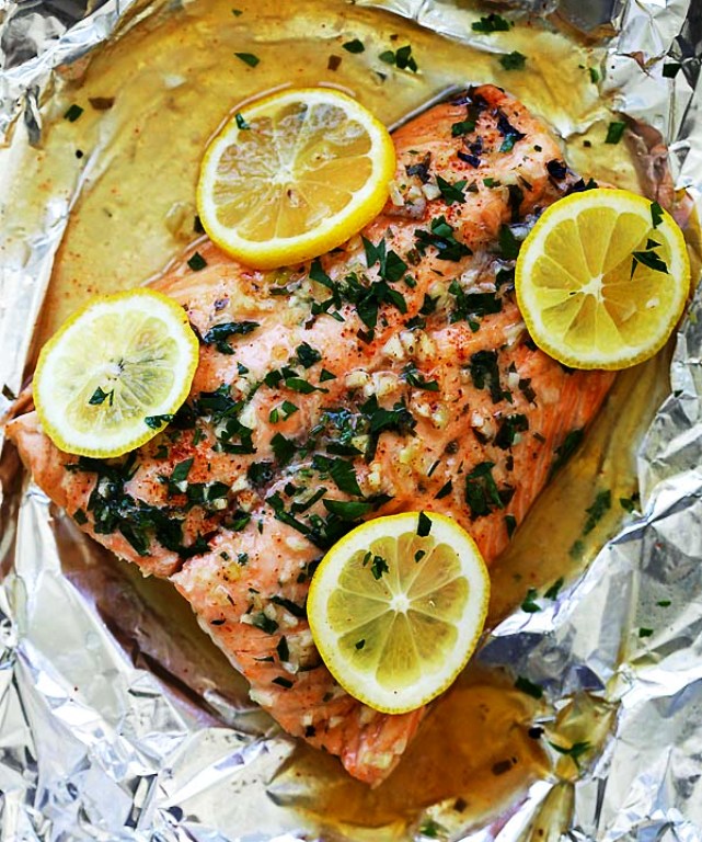 Garlic lemon butter salmon