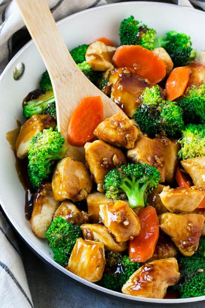 Honey garlic chicken stir fry