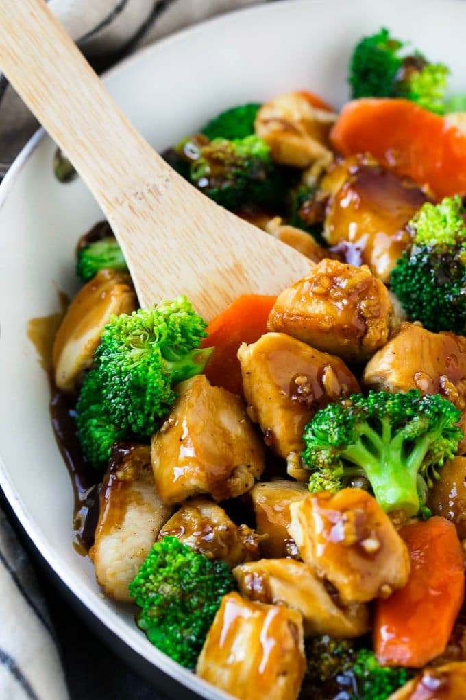 Honey garlic chicken stir fry