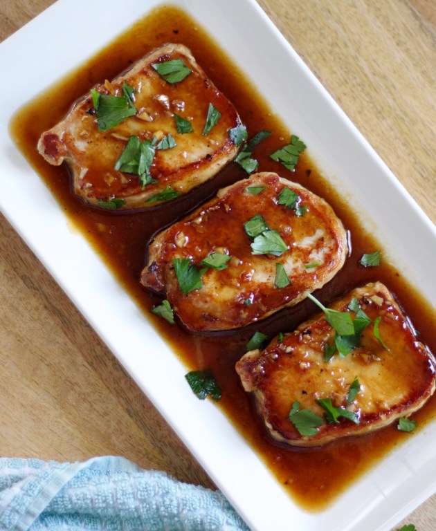 Honey garlic pork chops