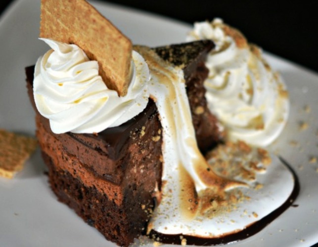 Factory toasted s`mores chocolate cheesecake